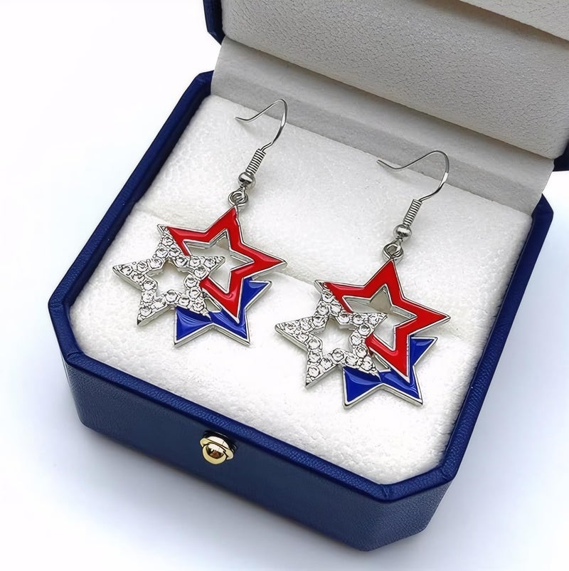 ecozran Halloween, Christmas, 4th of July Patriotic Earrings, Holiday Earrings Independence Day Stud Dangle Drop Earrings Hook Fashion Jewelry Gift for Women - Image 4